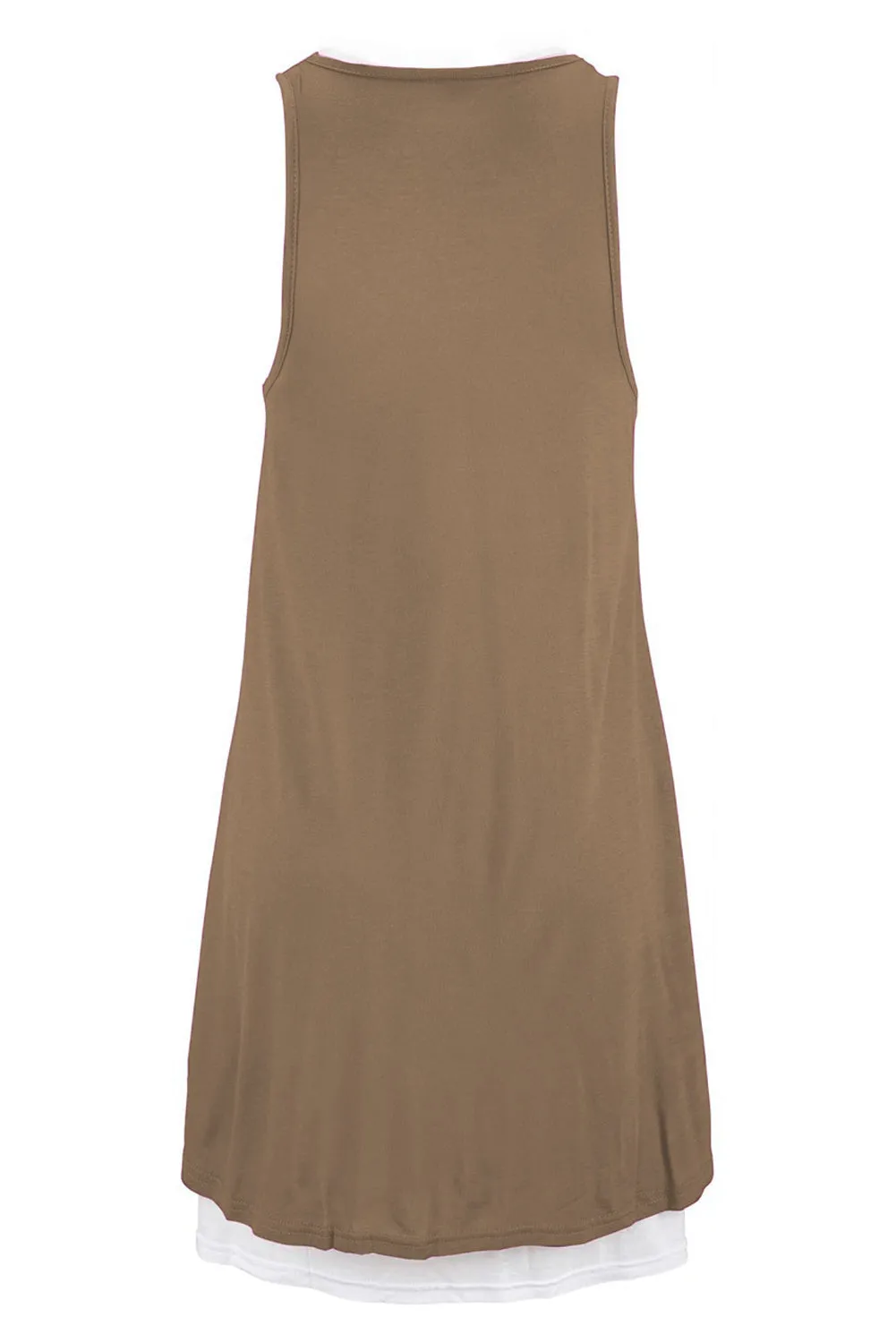 Gray Side Pockets Sleeveless Beach Dress