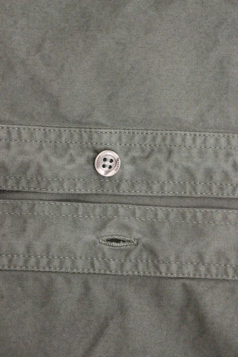 Green Button Front Cotton Casual Shirt