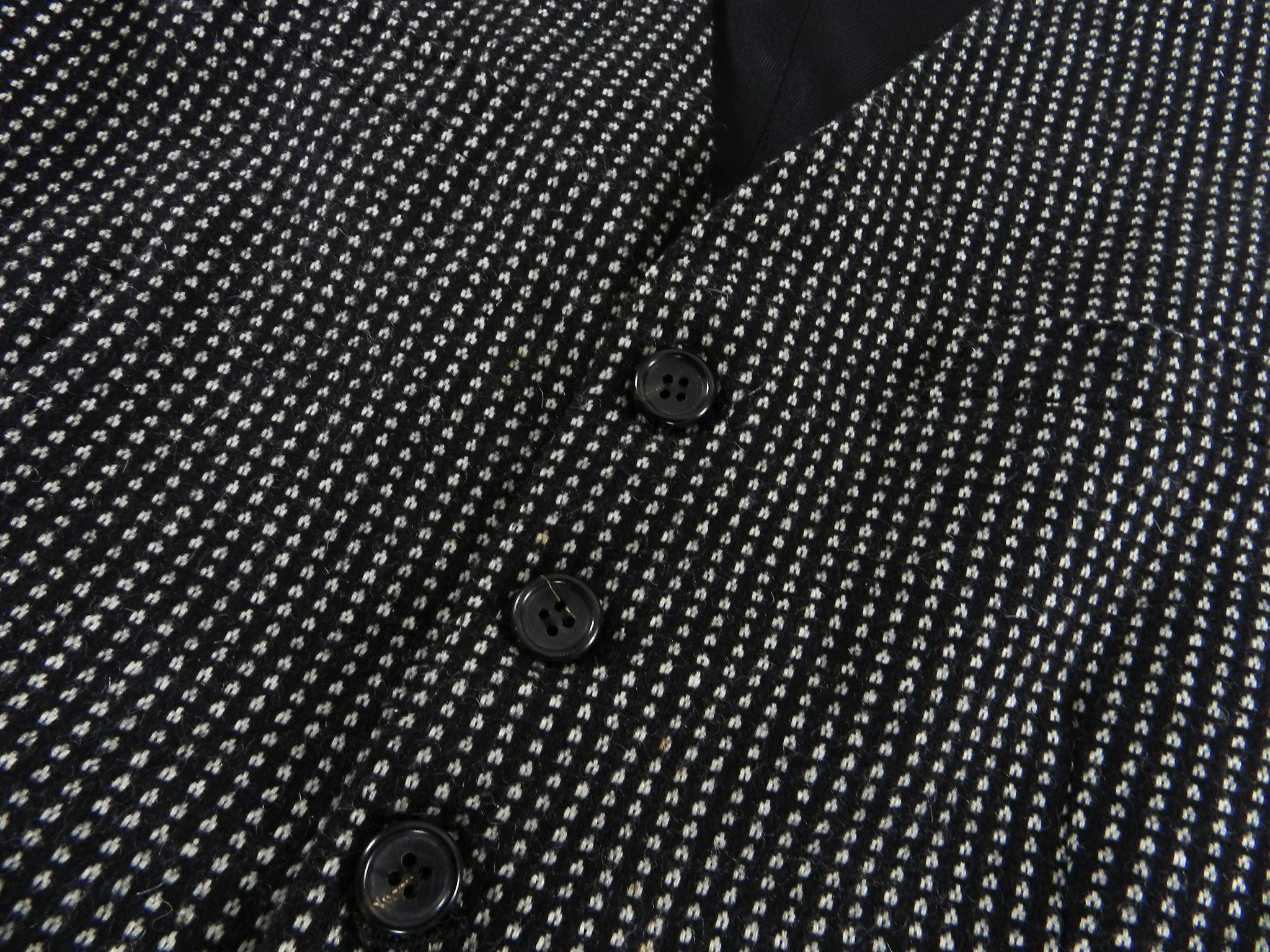 Gucci Black and White Wool Formal Vest - 36