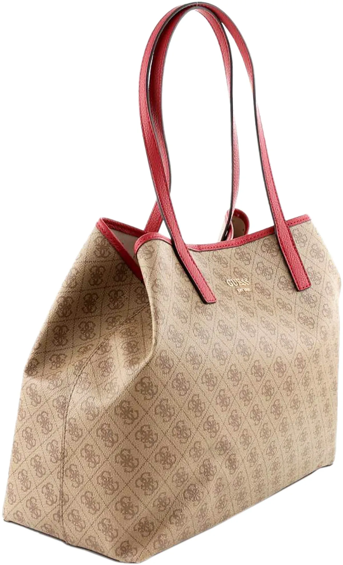 Guess Vikky Large Tote In Brown For Women