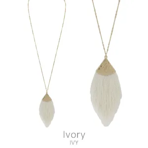 Hammered Metal Tassel Necklace