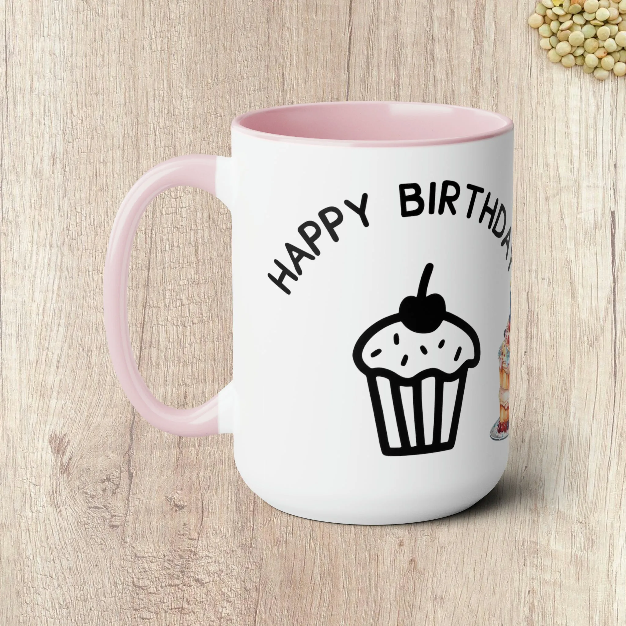 HAPPY BIRTHDAY  - Two-Tone Coffee Mug - 15oz - 5 Color Options