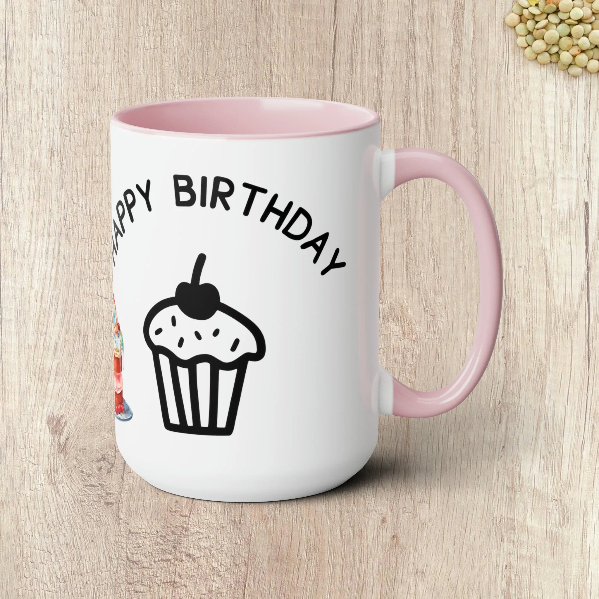 HAPPY BIRTHDAY  - Two-Tone Coffee Mug - 15oz - 5 Color Options