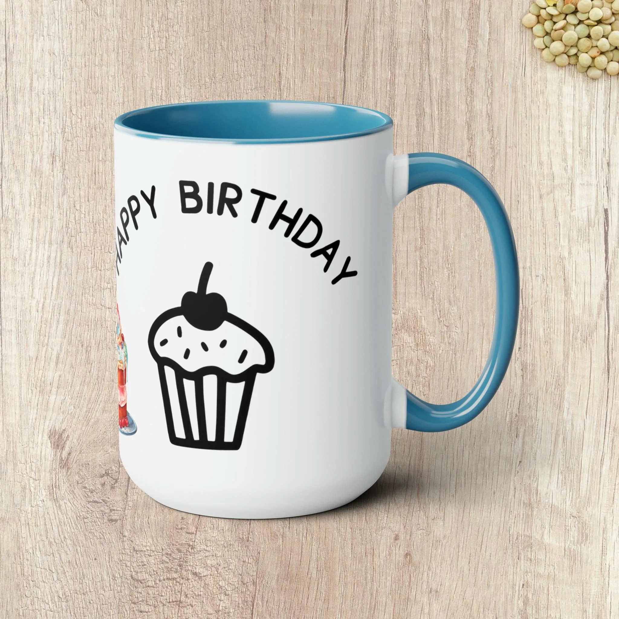 HAPPY BIRTHDAY  - Two-Tone Coffee Mug - 15oz - 5 Color Options