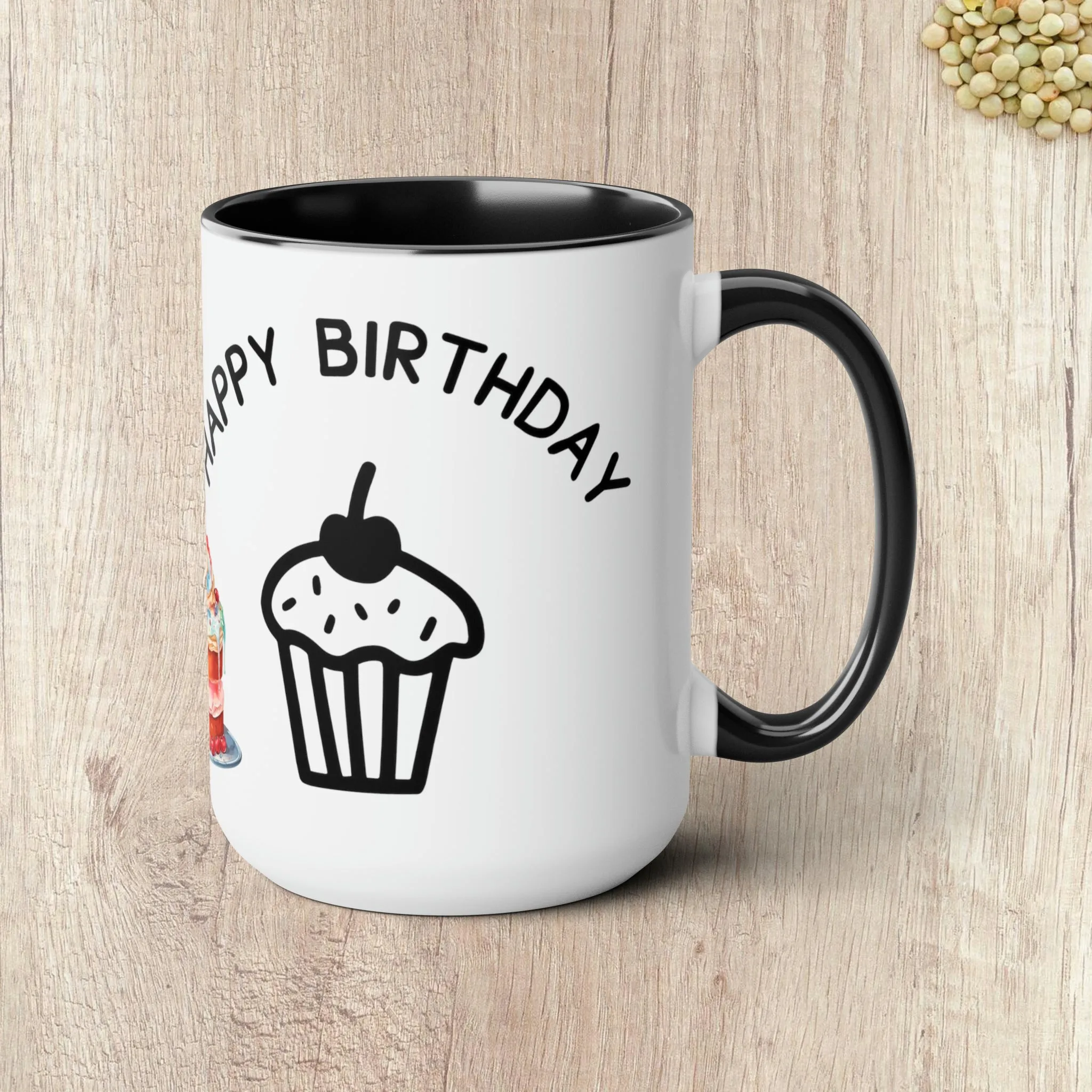 HAPPY BIRTHDAY  - Two-Tone Coffee Mug - 15oz - 5 Color Options