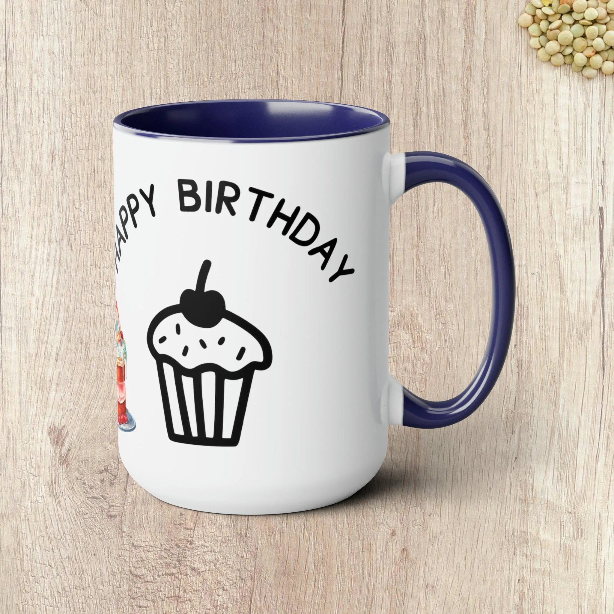 HAPPY BIRTHDAY  - Two-Tone Coffee Mug - 15oz - 5 Color Options