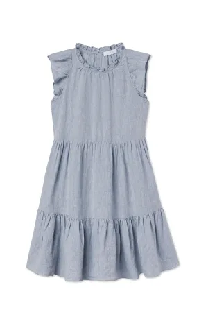 Helen Dress in Blue Linen
