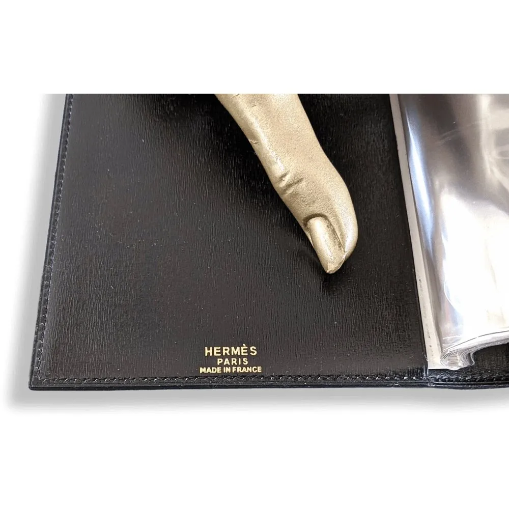 Hermes Black Box Calfskin Leather BUSINESS CARD COVER with Xtra Refill for VIP BNWTIB!