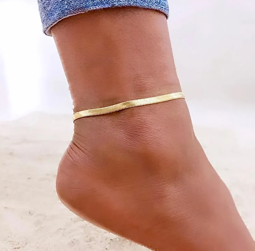 HERRINGBONE ANKLET