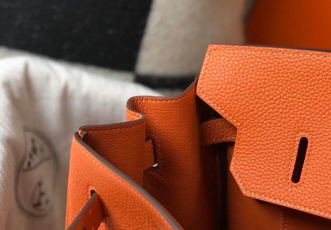 HM Birkin Orange Togo Gold Hardware Bag For Women, Handbags, Shoulder Bags 30cm/12in