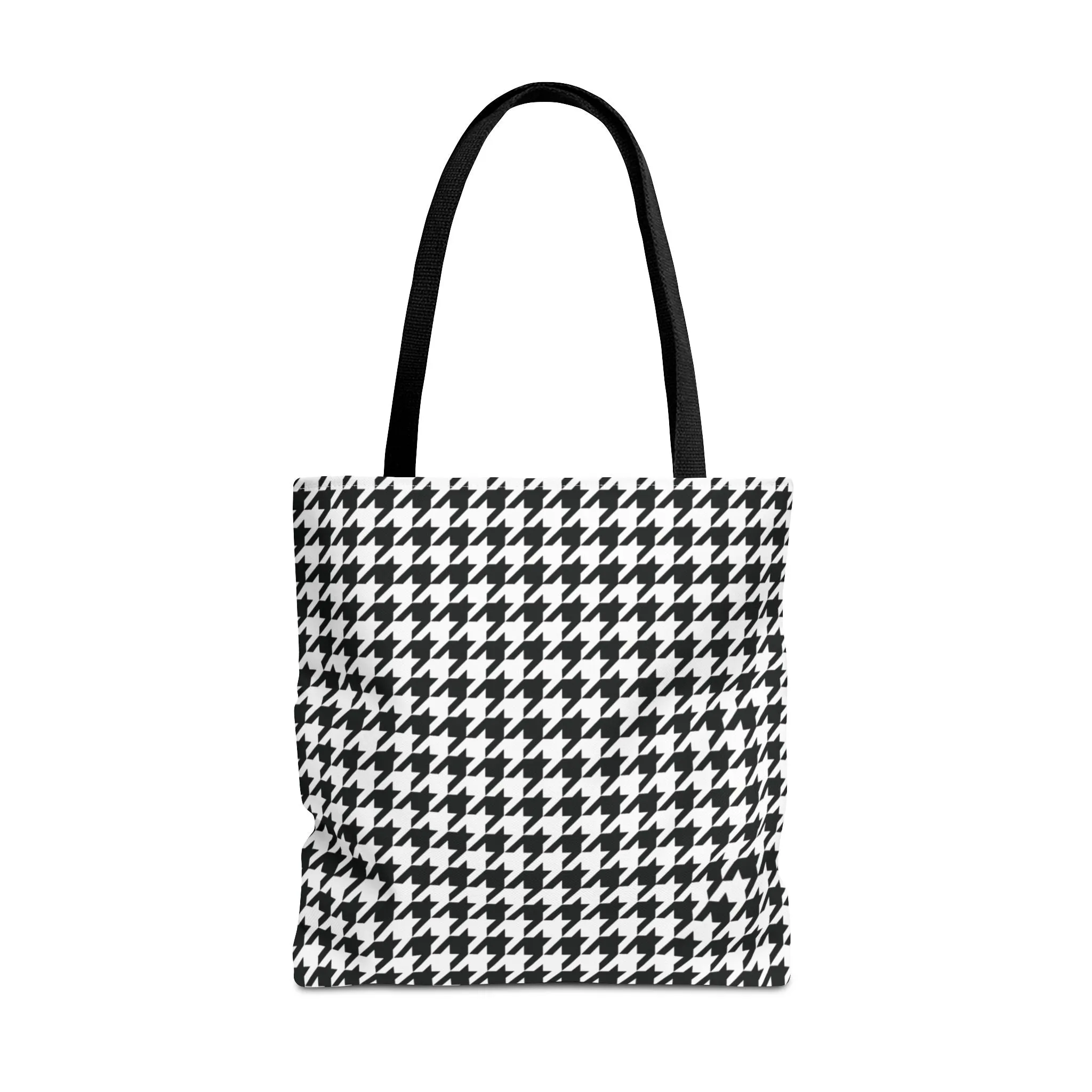 Houndstooth Canvas Tote Bag Reusable Shopping Bag - Saiko Studio