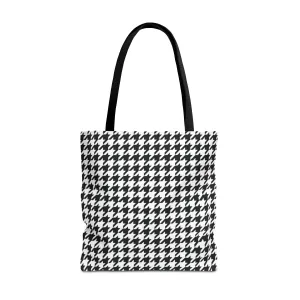 Houndstooth Canvas Tote Bag Reusable Shopping Bag - Saiko Studio