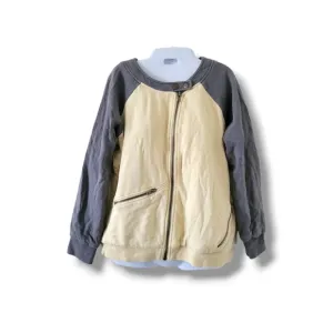 ✨️HP✨Chaser | Casual Yellow/Gray Fleece Moto Style Raglan Bomber Jacket (SIZE M)