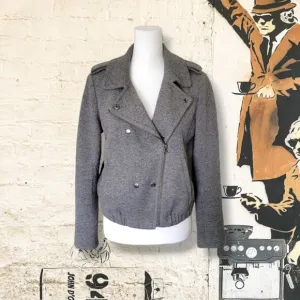 ✨️HP✨️LOFT | Women's Cozy Warm Gray Flannel Moto Jacket (SIZE S)
