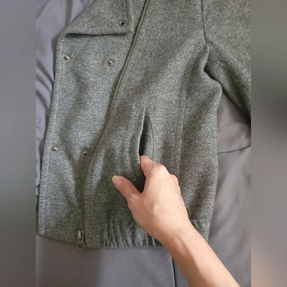 ✨️HP✨️LOFT | Women's Cozy Warm Gray Flannel Moto Jacket (SIZE S)