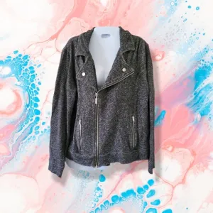 ✨️HP✨️Style &amp; Co | Black/Gray Marled Moto-style Sweater Jacket (SIZE M)
