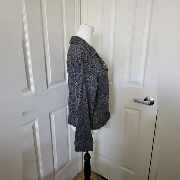 ✨️HP✨️Style &amp; Co | Black/Gray Marled Moto-style Sweater Jacket (SIZE M)