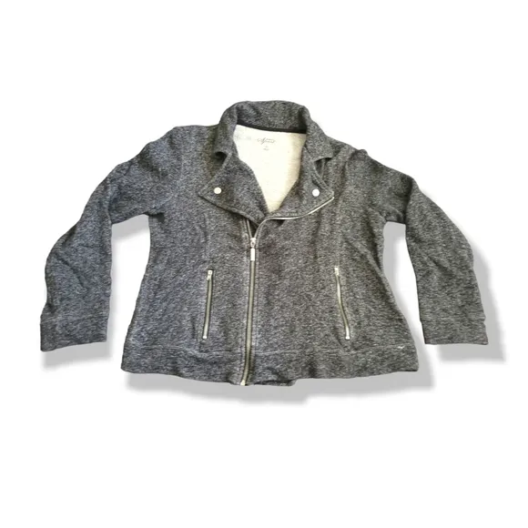 ✨️HP✨️Style &amp; Co | Black/Gray Marled Moto-style Sweater Jacket (SIZE M)
