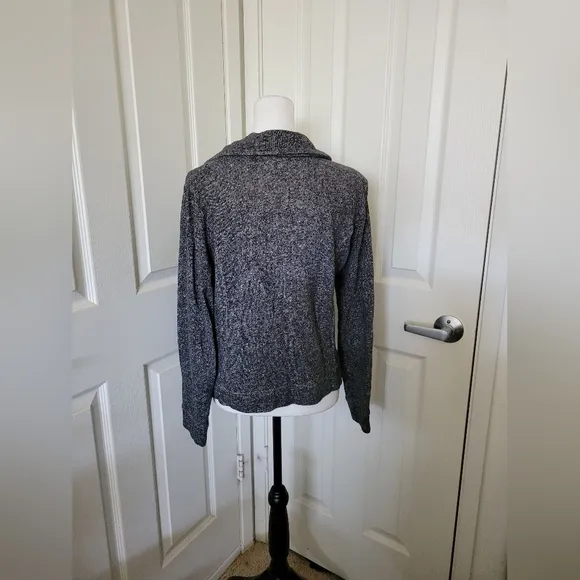 ✨️HP✨️Style &amp; Co | Black/Gray Marled Moto-style Sweater Jacket (SIZE M)