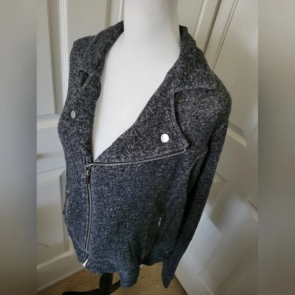 ✨️HP✨️Style &amp; Co | Black/Gray Marled Moto-style Sweater Jacket (SIZE M)