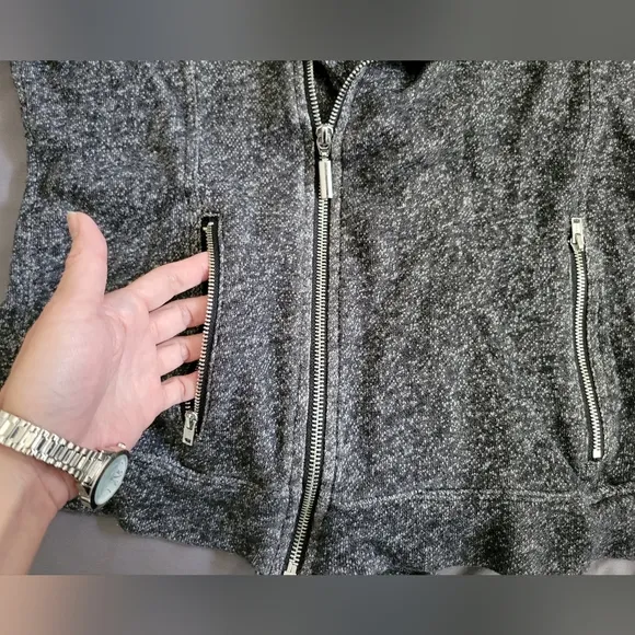 ✨️HP✨️Style &amp; Co | Black/Gray Marled Moto-style Sweater Jacket (SIZE M)