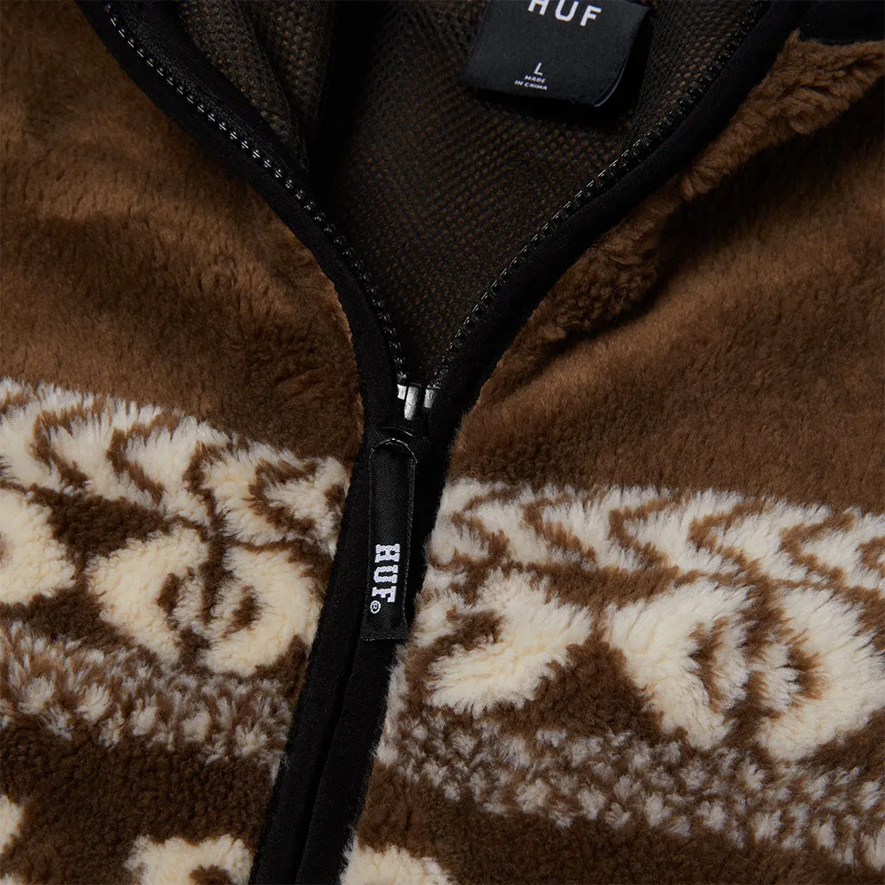 HUF x Bronze 56K High Pile Full Zip Fleece Brown