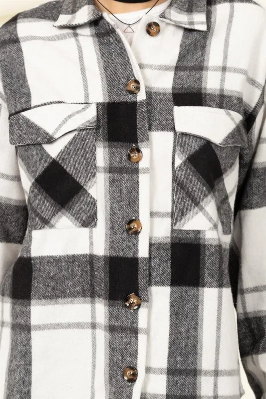 HYFVE Effortless Ease Plaid Print Shacket