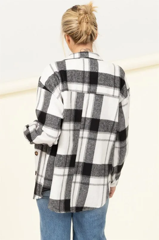 HYFVE Effortless Ease Plaid Print Shacket