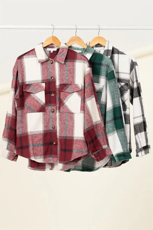 HYFVE Effortless Ease Plaid Print Shacket