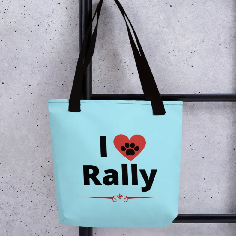 I Heart Rally Tote Bag-Blue