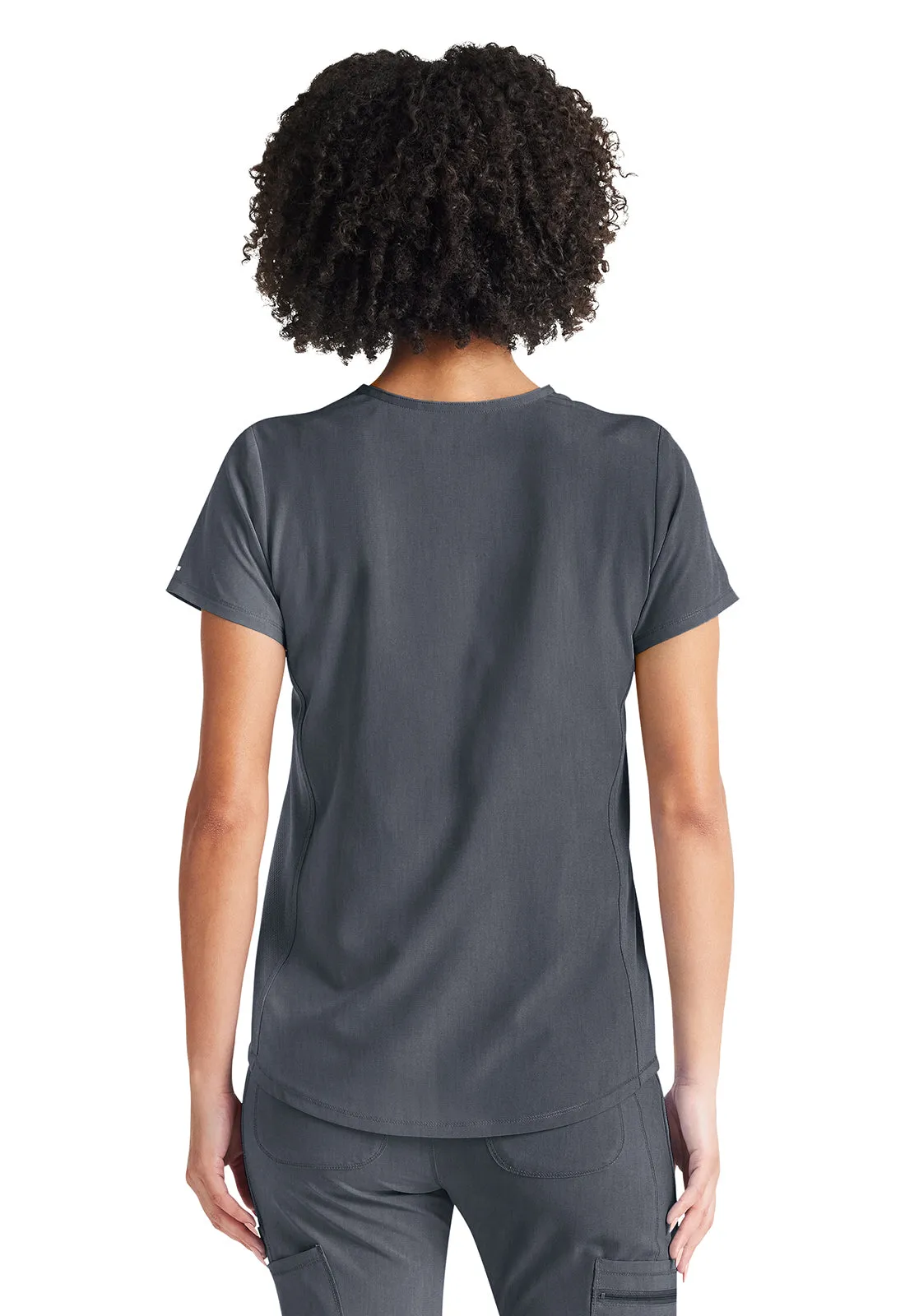 Inspira Flex IP600A V-Neck Tuckable Top Heather Pewter