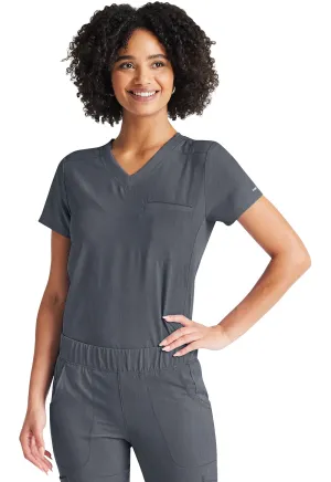 Inspira Flex IP600A V-Neck Tuckable Top Heather Pewter