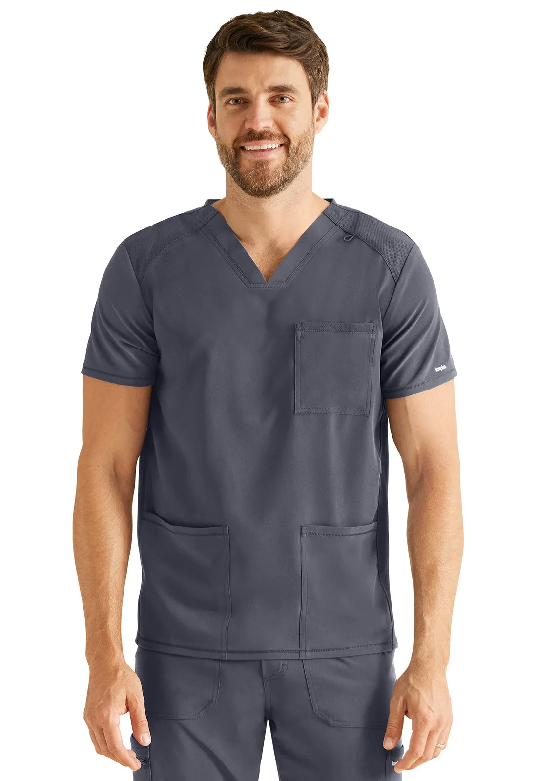 Inspira Flex IP603A Men's V-Neck Top Pewter