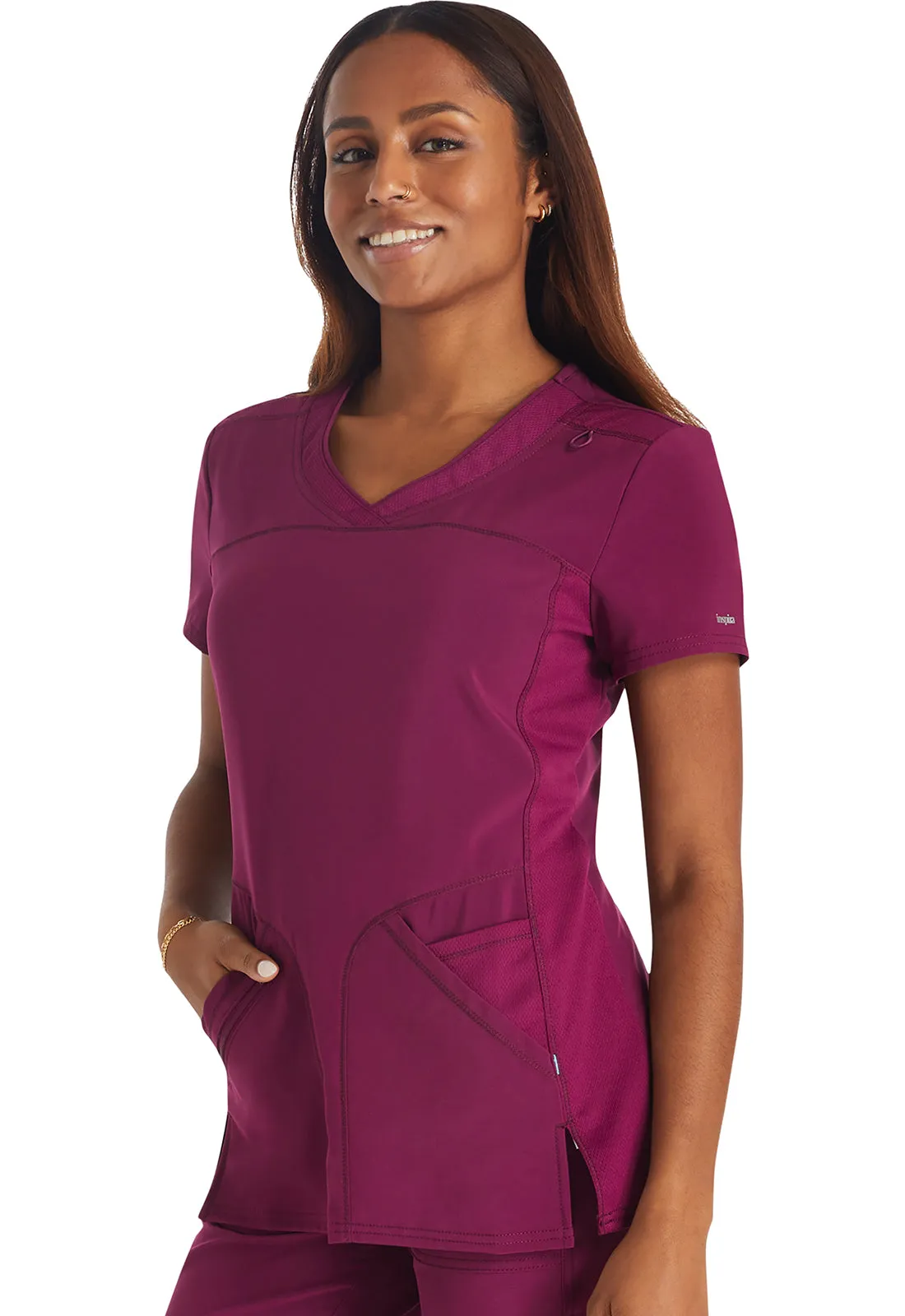 Inspira Flex IP845A Crossover V-Neck Top Wine