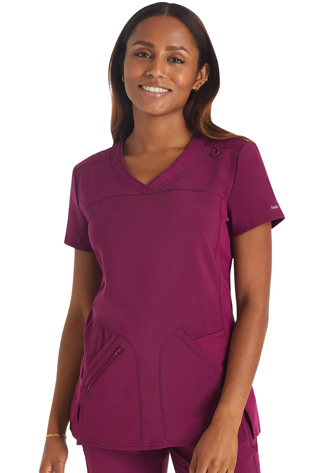 Inspira Flex IP845A Crossover V-Neck Top Wine