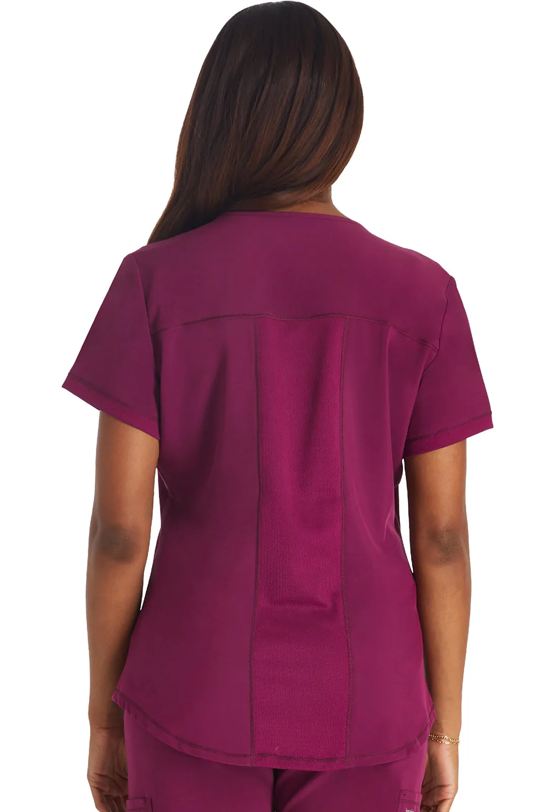 Inspira Flex IP849A Henley Top Wine