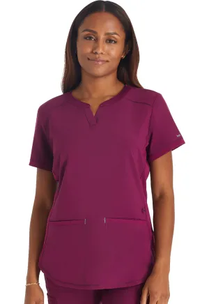 Inspira Flex IP849A Henley Top Wine