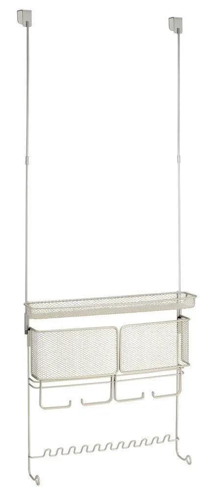 InterDesign Classico Hanging Fashion Jewelry Organizer for Rings, Earrings, Bracelets, Necklaces - Over Door, Satin