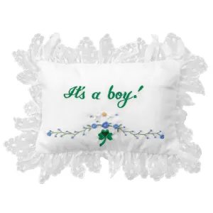 It's A Boy/Girl! Shamrock Embroidered Mini Pillow