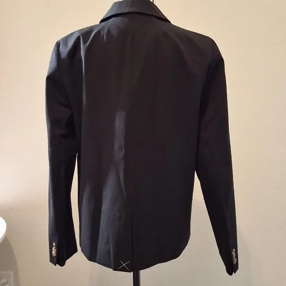 J.Crew Factory Cotton-blend two-button blazer in Black BP095 size 10 NWT