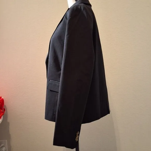 J.Crew Factory Cotton-blend two-button blazer in Black BP095 size 10 NWT