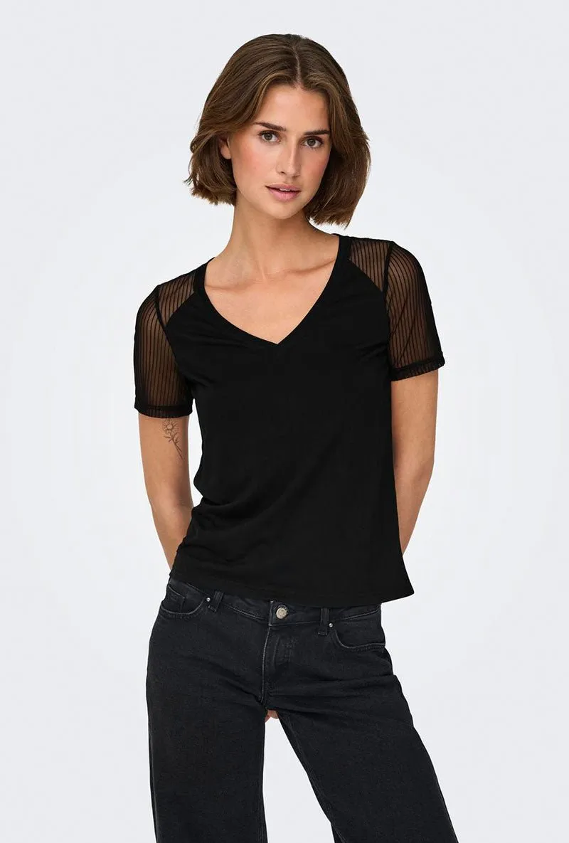 JDY STINNE SS MESH TOP
