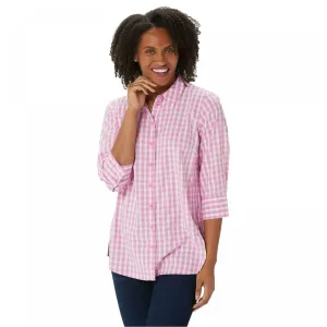 Joan Rivers Plus Size Perfect Gingham Shirt With 3/4 Sleeves