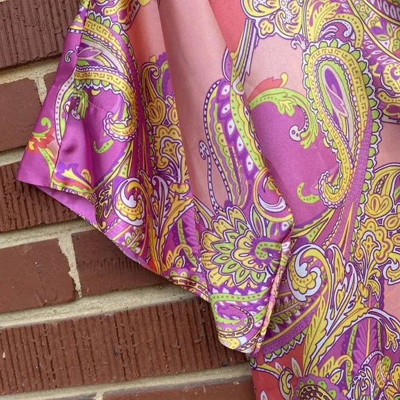 Jones New York Paisley Intimates Swirl Satin Robe NWT Size‎ Large