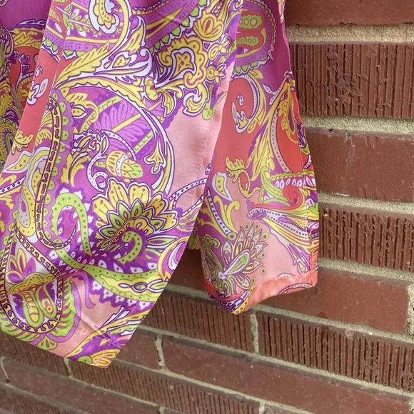 Jones New York Paisley Intimates Swirl Satin Robe NWT Size‎ Large