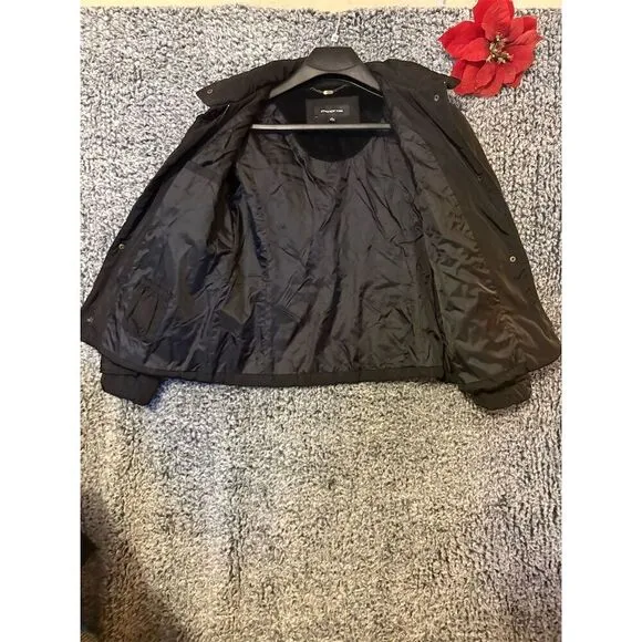 Jones New York Women's Quilted Jacket Black M Mid-Length Casual