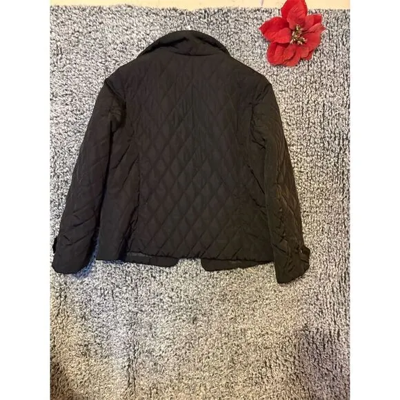 Jones New York Women's Quilted Jacket Black M Mid-Length Casual