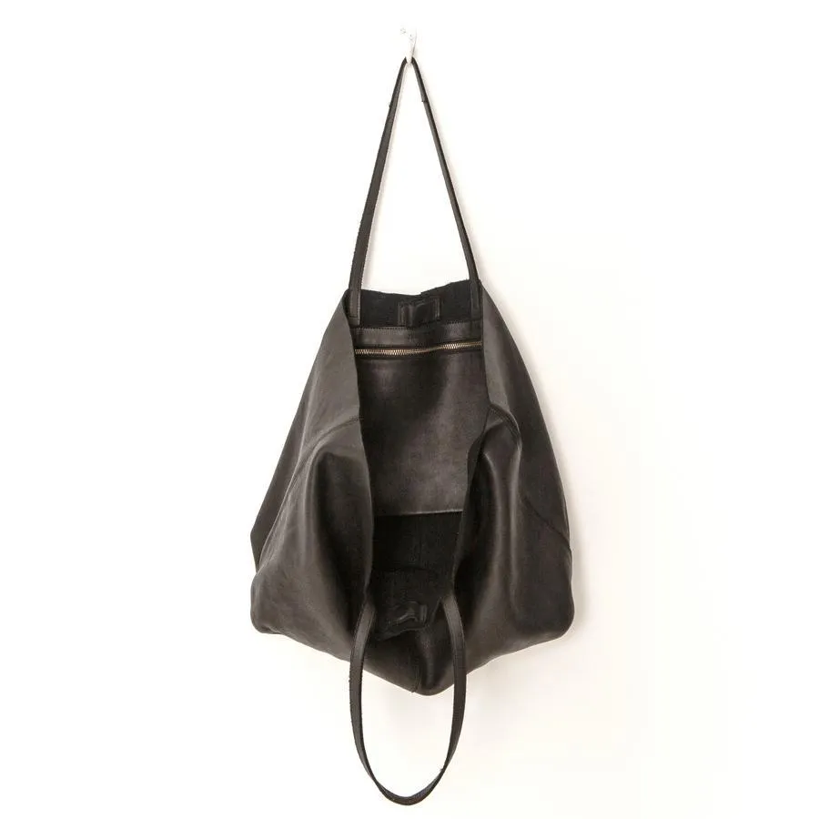 JUJU & CO  Unlined Leather Tote - Black