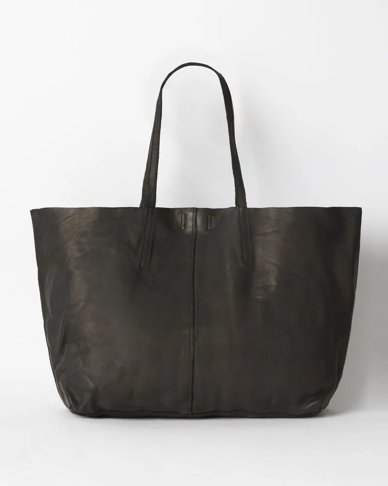 JUJU & CO  Unlined Leather Tote - Black