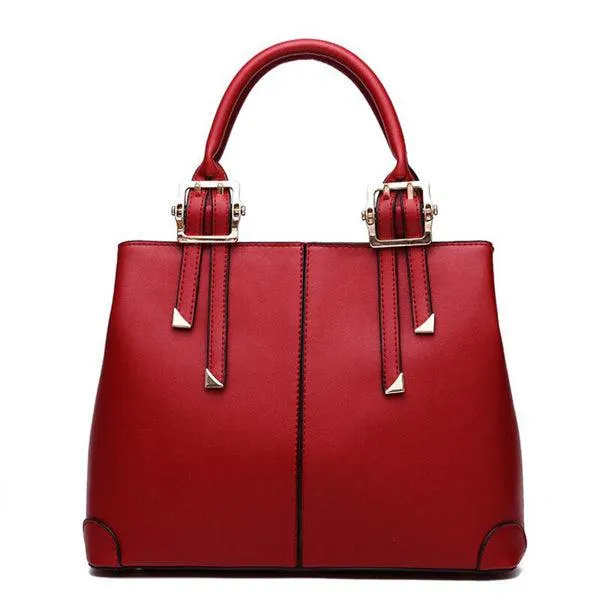 Kattee Style Genuine Leather Tote Bag Wine